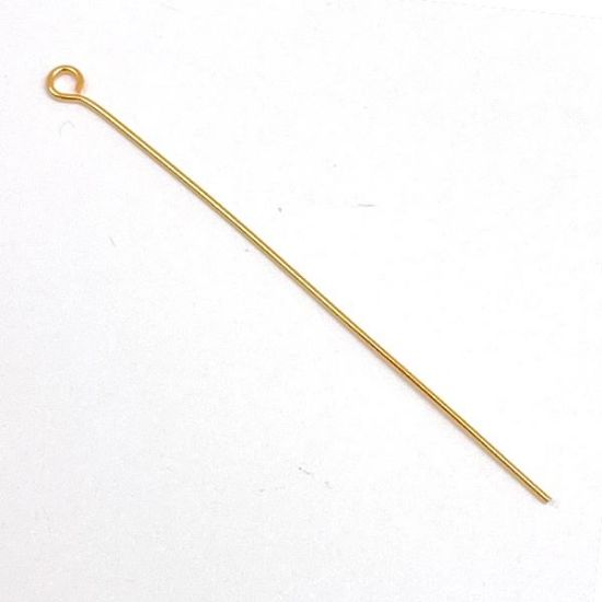 Picture of Gold Plated Eye Pins, 2" x .024", Sold per pkg of 20