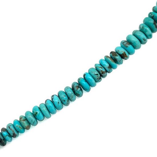 Picture of Royal Beauty Turquoise Graduated Rondelle 3-8mm, 16" Bead Strand