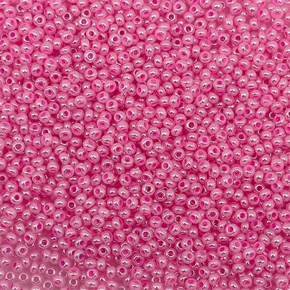 Picture of Size 10 Czech Seed Beads, Pearl Dyed Rose, Approximately 25 grams