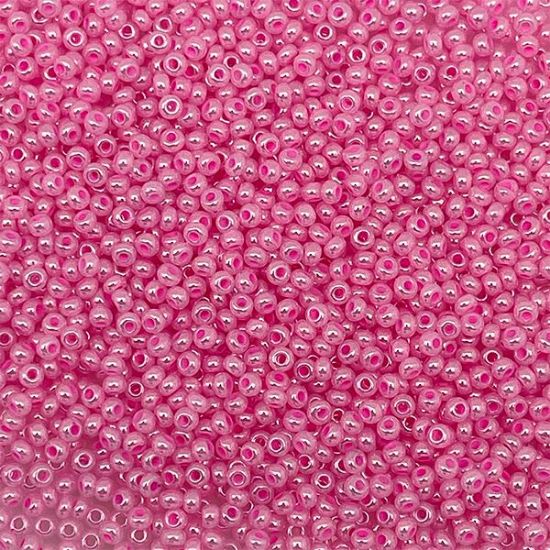 Picture of Size 10 Czech Seed Beads, Pearl Dyed Rose, Approximately 25 grams