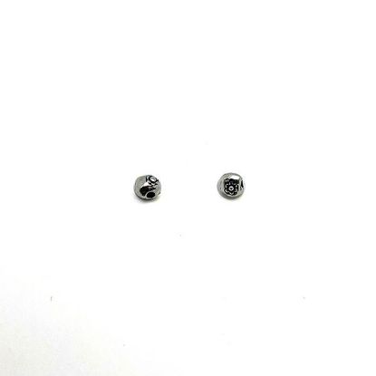 Picture of 6mm Silver Plated Flower Nugget Spacer, 6 piece package.