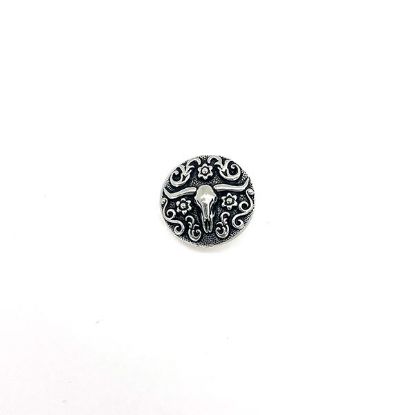 Picture of TierraCast Antiqued Silver Plated Pewter Long Horn Button with Loop, 16mm