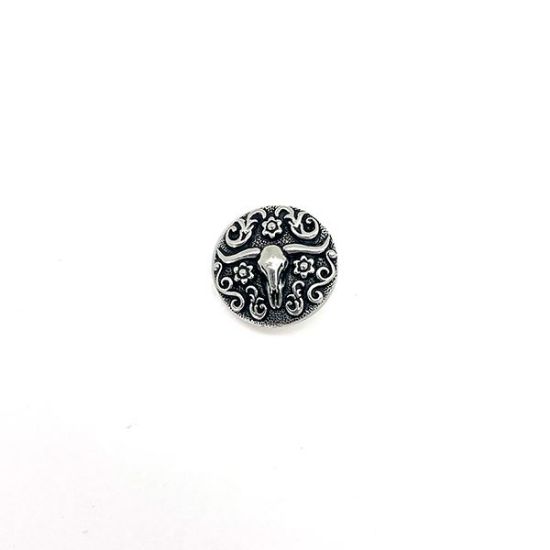 Picture of TierraCast Antiqued Silver Plated Pewter Long Horn Button with Loop, 16mm