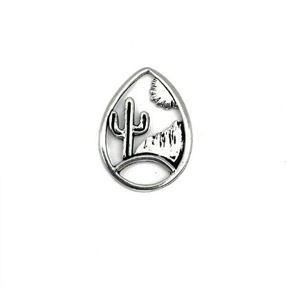 Picture of Silver Plated Desert Landscape Link, 24x32mm