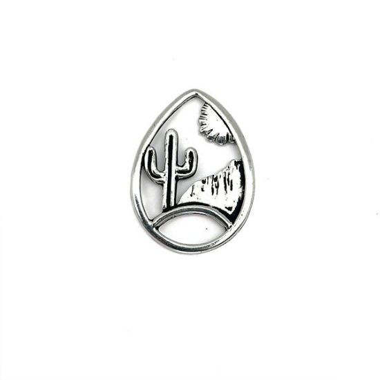 Picture of Silver Plated Desert Landscape Link, 24x32mm