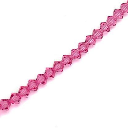 Picture of Preciosa Bi-Cone, Rose Glass 4mm Beads, 5" Strand