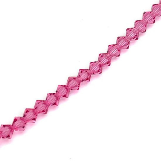 Picture of Preciosa Bi-Cone, Rose Glass 4mm Beads, 5" Strand