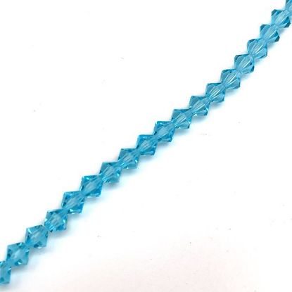 Picture of 6mm Preciosa Bi-Cone, Aqua Bohemica Glass Beads, 5in Strand