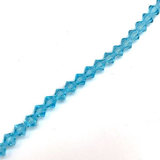 Picture of 6mm Preciosa Bi-Cone, Aqua Bohemica Glass Beads, 5in Strand
