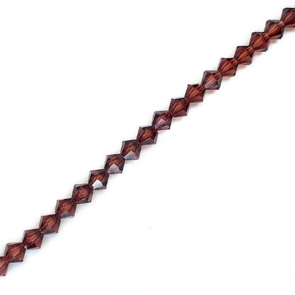 Picture of 6mm Preciosa Bi-Cone, Light Burgundy Glass Beads, 5in Strand