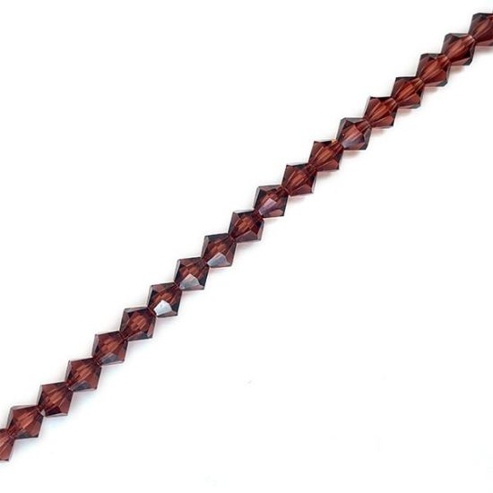 Picture of 6mm Preciosa Bi-Cone, Light Burgundy Glass Beads, 5in Strand