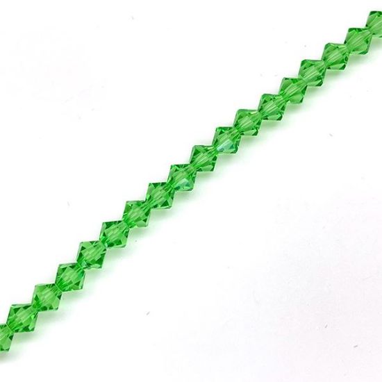 Picture of 6mm Preciosa Bi-Cone, Peridot Glass Beads, 5in Strand