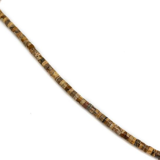 Picture of Picture Jasper Heishi Beads, 4mm, 15" Strand