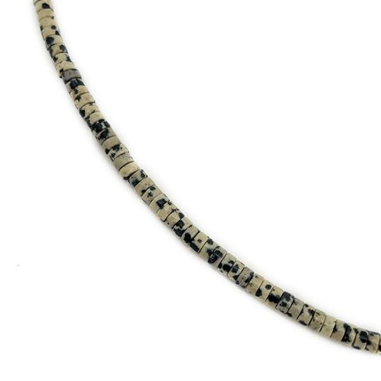Picture of Dalmatian Jasper Heishi Beads, 4mm, 15" Strand