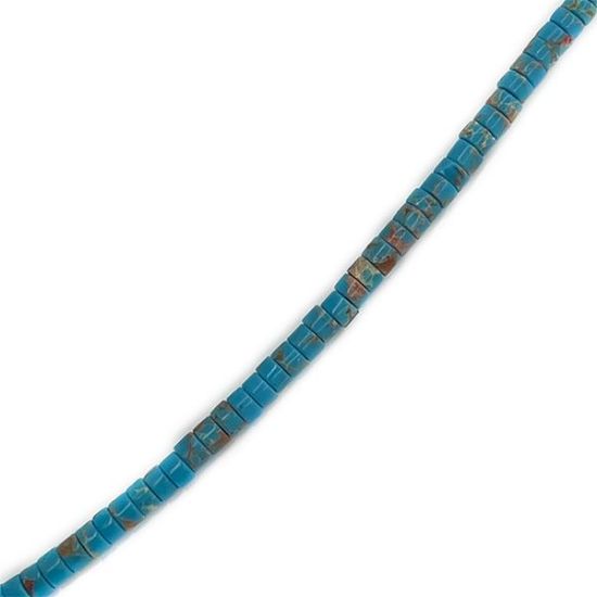Picture of Block Kingman Heishi Beads, 4mm, 15" Strand