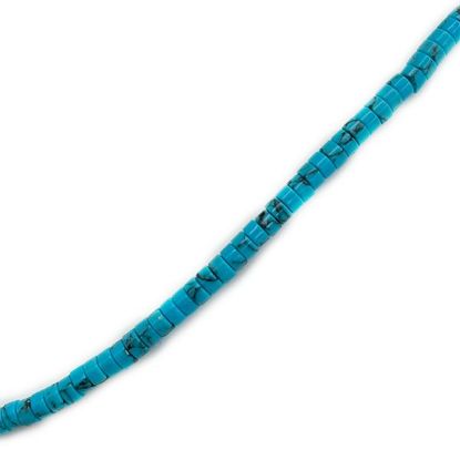 Picture of Block Dark Blue with Matrix Heishi Beads, 4mm, 15" Strand