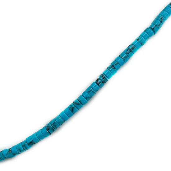 Picture of Block Dark Blue with Matrix Heishi Beads, 4mm, 15" Strand