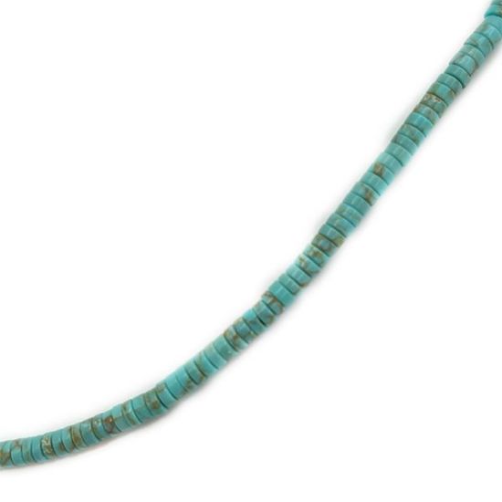 Picture of Block Light Blue with Matrix Heishi Beads, 4mm, 15" Strand