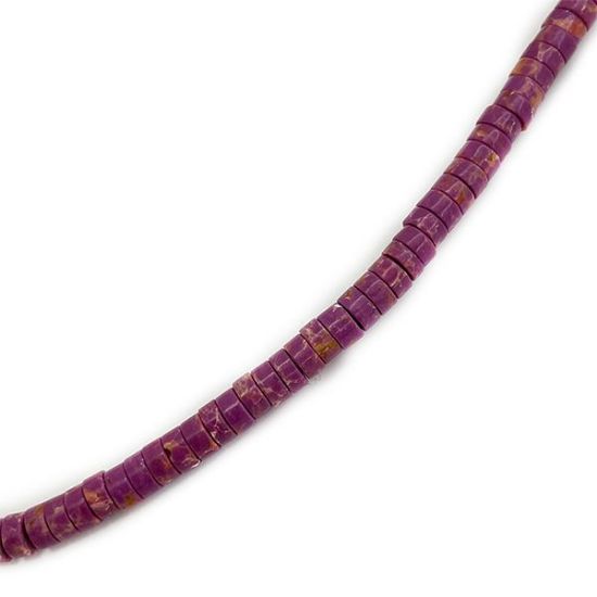 Picture of Block Sugilite Heishi Beads, 6mm, 15" Strand