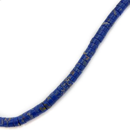 Picture of Block Denim Lapis Heishi Beads, 6mm, 15" Strand