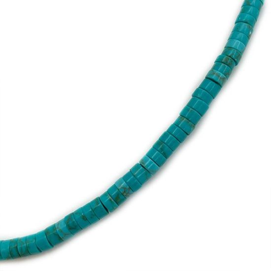 Picture of Block Green Blue Turquoise Heishi Beads, 6mm, 15" Strand