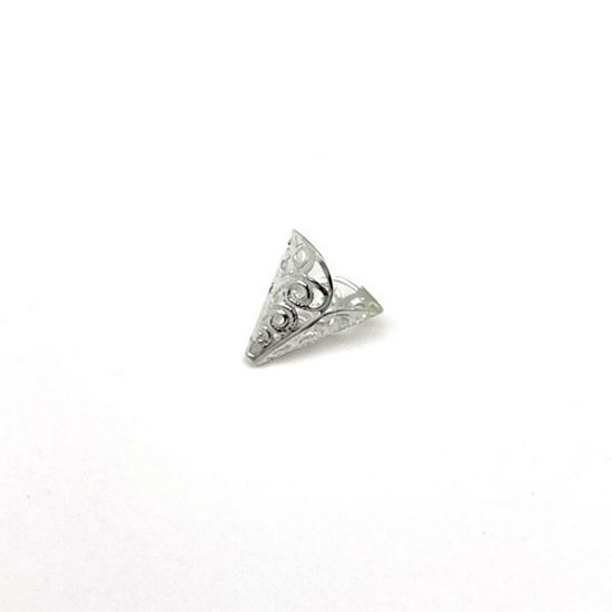 Picture of Silver Plated Filigree Cones 5/8"x14mm<br />5 Pair Cones