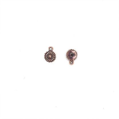 Picture of Copper Plated Concho Earring Post with loop 9mm