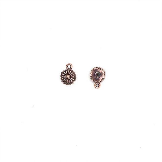 Picture of Copper Plated Concho Earring Post with loop 9mm