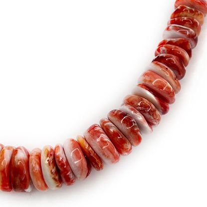 Picture of Red Spiny Oyster Graduated Heishi Bead 8-16mm 16" Strand