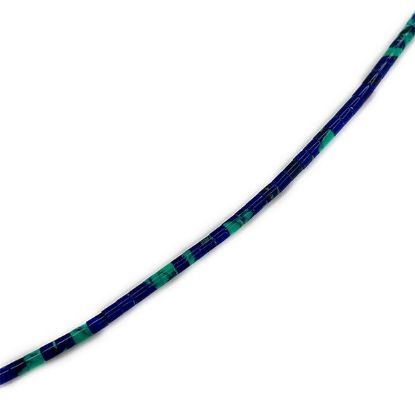 Picture of Block Azurite Heishi Beads 2-3mm, 24" Strand