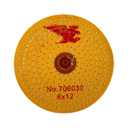 Picture of Firebird Yellow Treated Razoredge Buffing Wheel, 6" Diameter