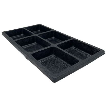 Picture of Black Plastic Tray Liner, 6 compartments, 4-1/4"x 3-1/4" x 1-1/2"