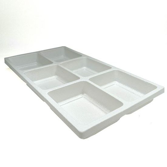 Picture of White Plastic Tray Liner, 6 compartments, 4-1/4"x 3-1/4" x 1-1/2"