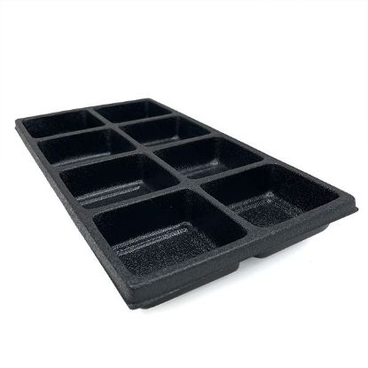 Picture of Black Plastic Tray Liner, 8 compartments, 3-1/4"x 3" x 1-1/2"