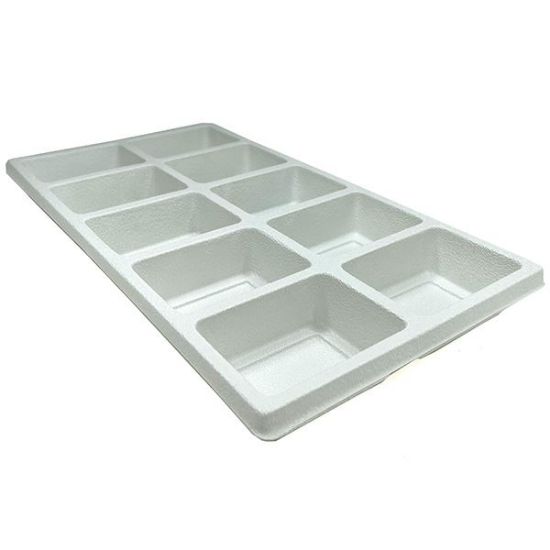Picture of White Plastic Tray Liner, 10 compartments, 2-3/8"x 3-1/4" x 1-1/2"