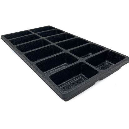 Picture of Black Plastic Tray Liner, 12 compartments, 2"x 3-3/8" x 1-1/2"