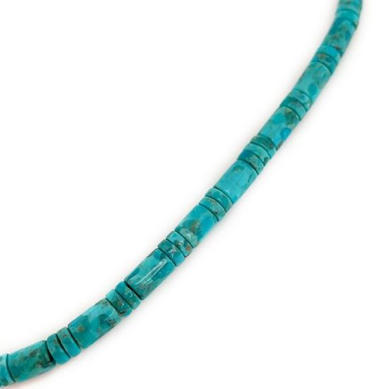 Picture of Stabilized Turquoise Blue Heishi & Tube 6mm, 16" Bead Strand
