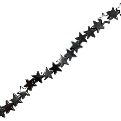 Picture of Hematine Flat Star Bead 6mm, 16" Strand