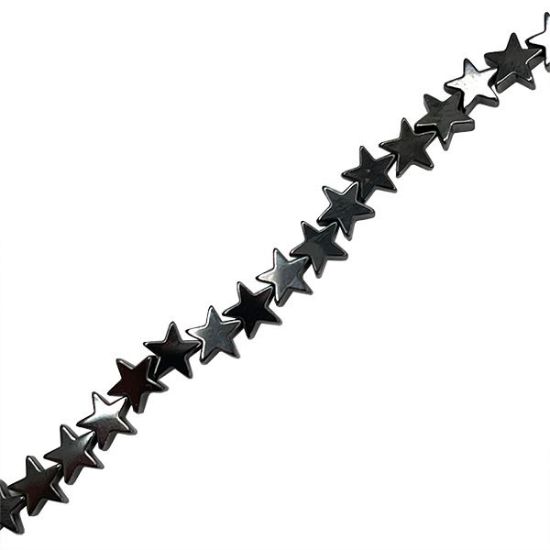 Picture of Hematine Flat Star Bead 6mm, 16" Strand