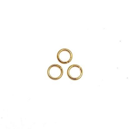 Picture of Gold Plated Round Jump Ring 6mm, .032", Sold per pkg of 50