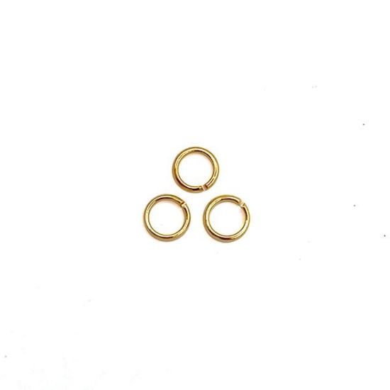Picture of Gold Plated Round Jump Ring 6mm, .032", Sold per pkg of 50