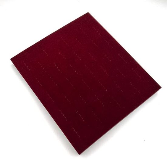 Picture of Enchanted Dior Red Velvet Foam Ring Display Tray Insert, 36 Stagger Ring Slots, 7-3/4" L x 6-3/4" W x 5/8" D, Sold individually, Made in the USA