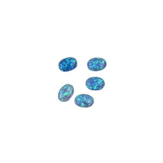 Picture of Imitation Blue Opal, Oval Cabochon, 5 x 7mm #06