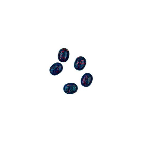 Picture of Imitation Multi-Teal Opal, Oval Cabochon, 7x9mm