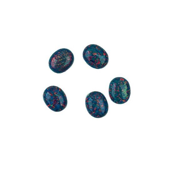 Picture of Imitation Multi-Teal Opal, Oval Cabochon, 8x10mm