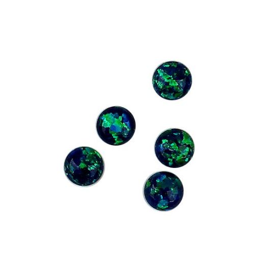 Picture of Imitation Peacock Opal, Round Cabochon, 4mm