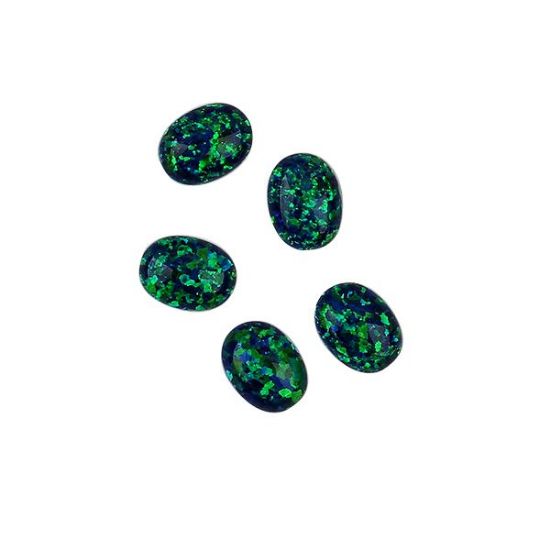 Picture of Imitation Peacock Opal, Oval Cabochon, 6x8mm