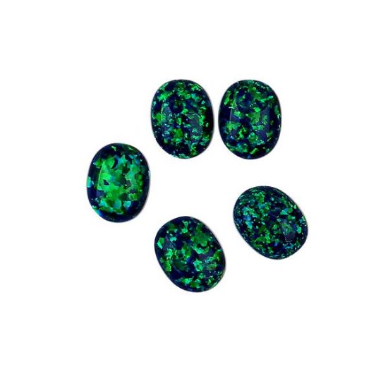 Picture of Imitation Peacock Opal, Oval Cabochon, 7x9mm