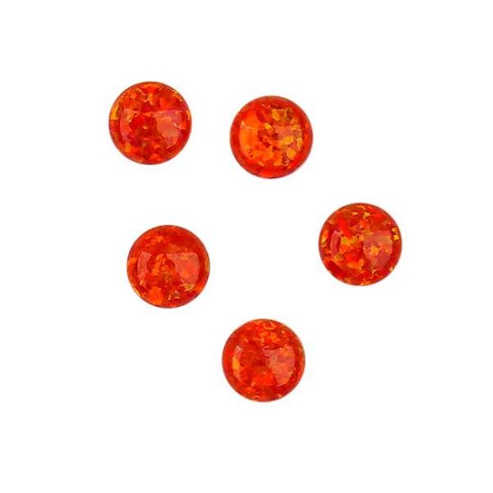 Picture of Imitation Fire Opal, Round Cabochon, 5mm