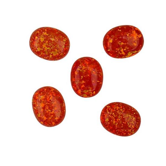 Picture of Imitation Fire Opal, Oval Cabochon, 8x10mm